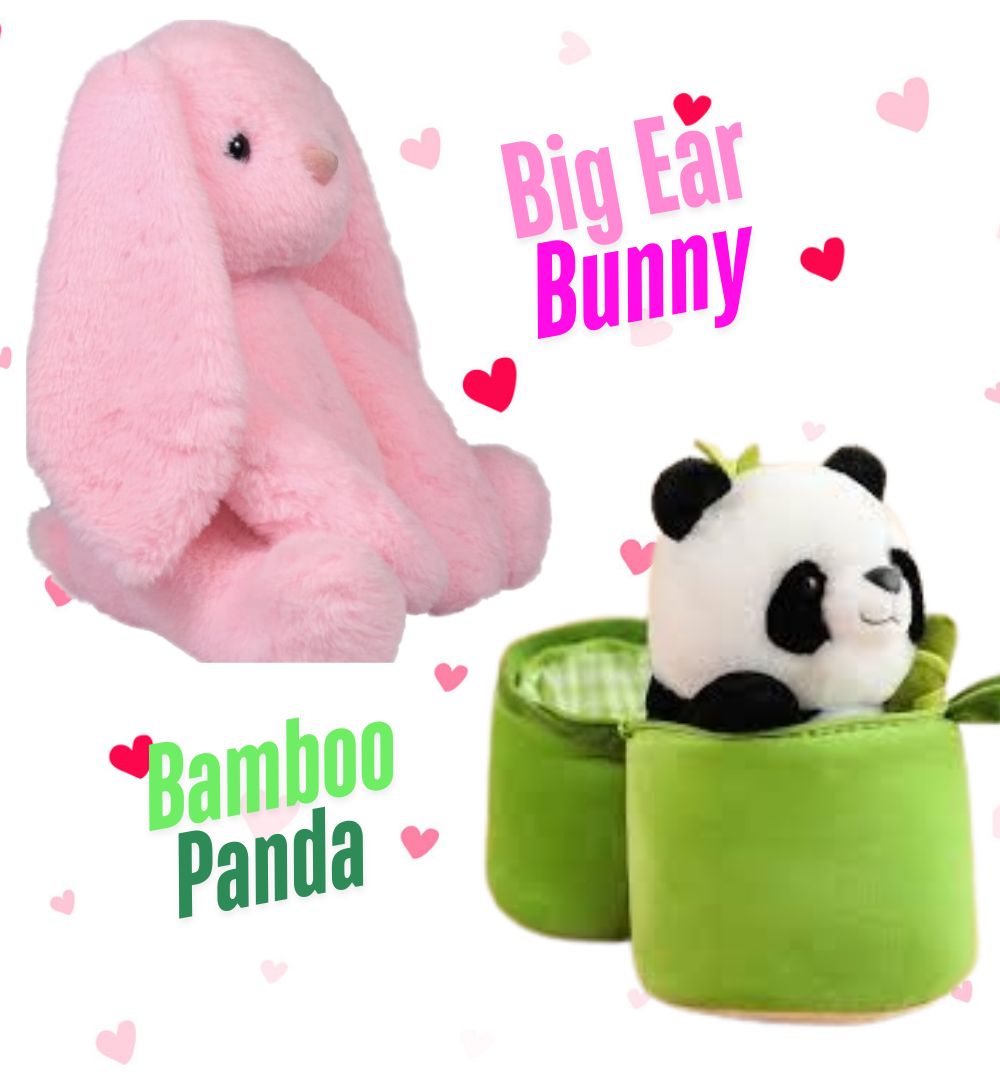 Big Ear Bunny and Bamboo Panda Combo