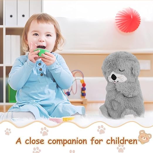 Breathing Otter Plush with Sound and Light for Calmly Sleep (Batteries Not Included)