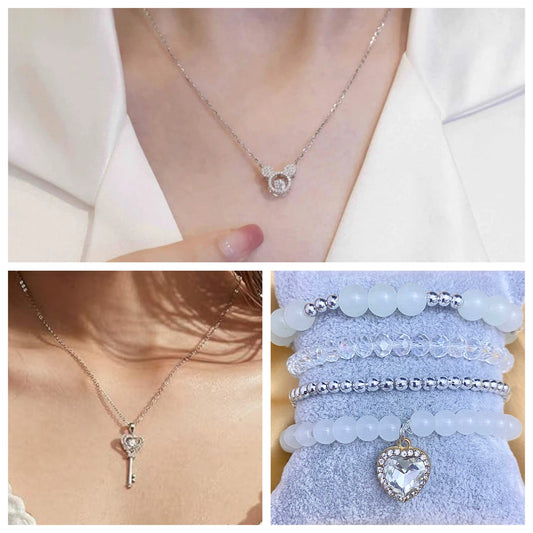 Surprise Gift Combo of 2 Necklace and 4 Set of Bracelets
