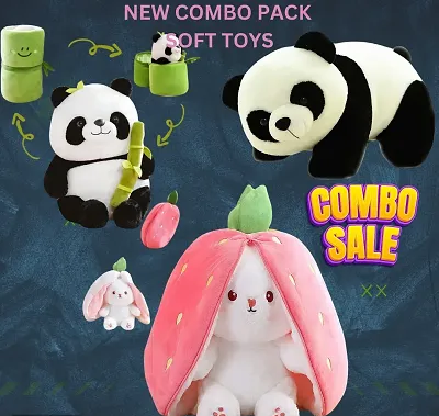 Combo Sale Bamboo Panda and Strawberry Zipper Bunny